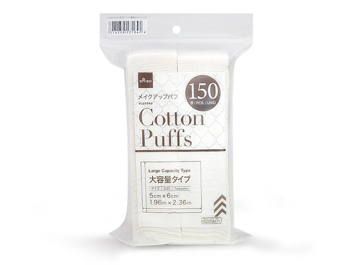 Daiso Cotton Puff -Large Capacity Type - 150 Pcs